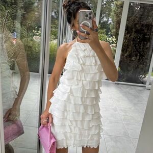 Zara ruffle halter neck dress